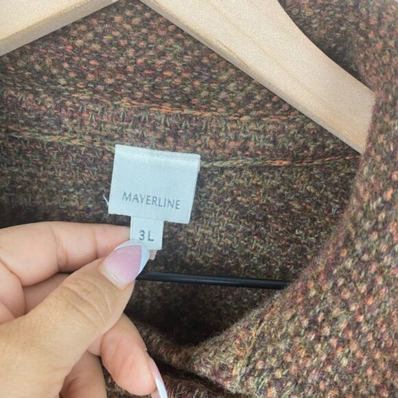 MAYERLINE Lagenlook Brown Double Breasted Wool Sweater Coat - Picture 6 of 10